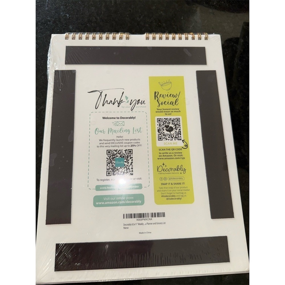 Hallmark Weekly Meal Planner &‎ Grocery List Spiral Notepad Multicolor